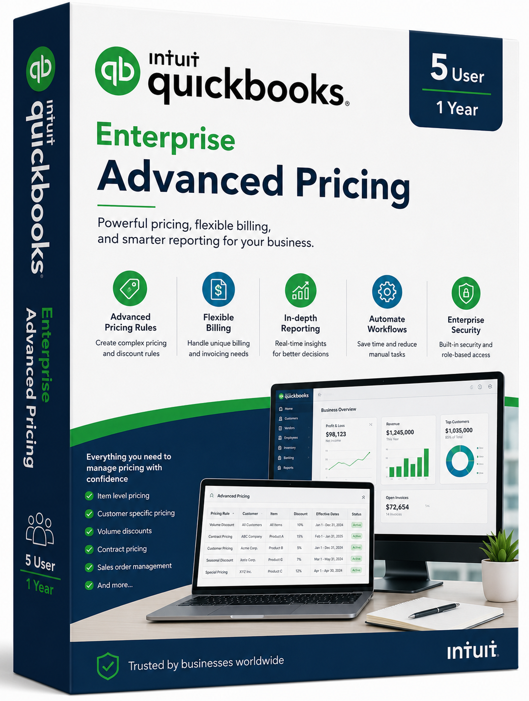 Intuit QuickBooks Desktop Enterprise Platinum Canada Edition 5 User 1 Year
