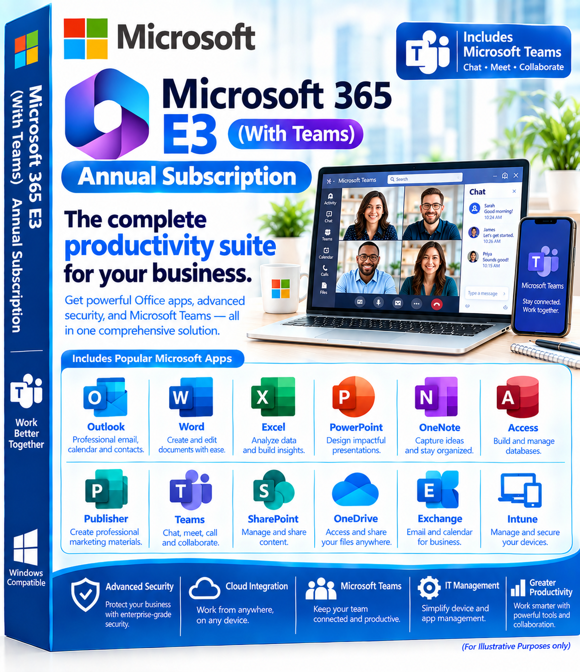 Microsoft 365 E3 Annual Subscription (With Teams)
