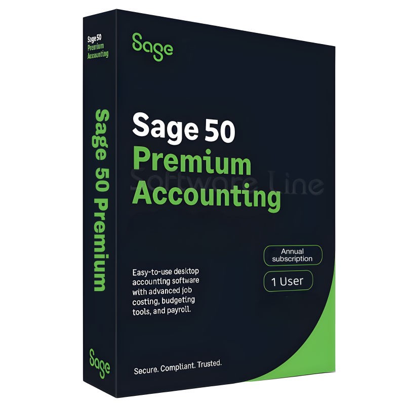 Sage 50 Premium Accounting Annual Subscription 1 User  Latest Version