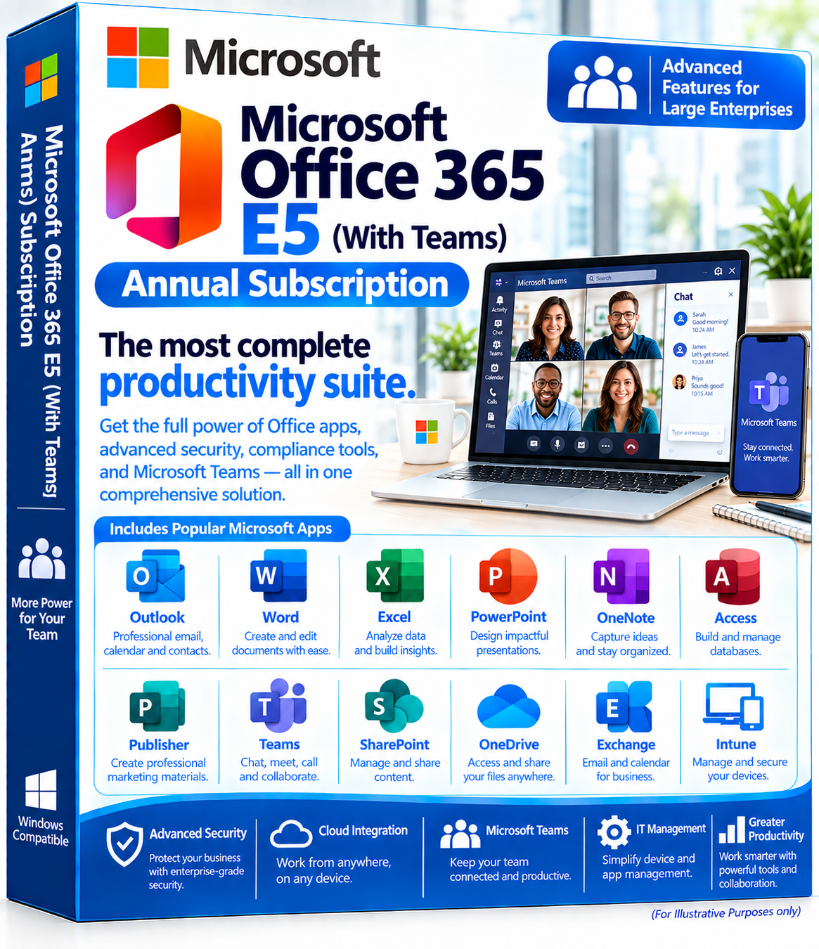 Microsoft Office 365 E5 (With Teams) Annual Subscription