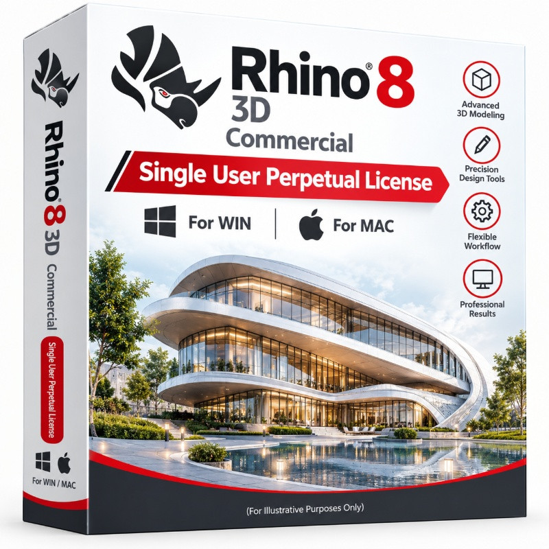 Rhino 8 3D Commercial Single User Perpetual License for WIN/MAC