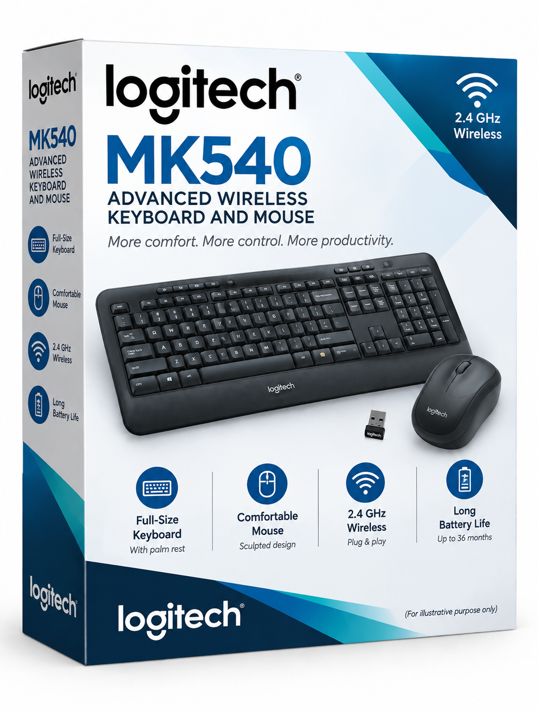Logitech MK540 Advanced Wireless Keyboard Mouse Combo