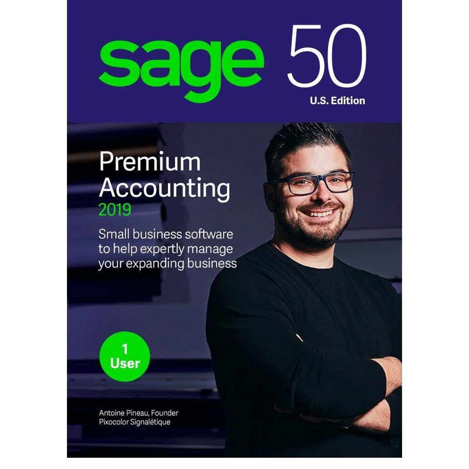 Sage 50 Premium Accounting 2019 3 User (U.S. Edition) Software Line